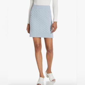 $295‎ PAIGE Women's Juliet Wool Mini Skirt Cable Knit Vintage Sky Blue Sz Small